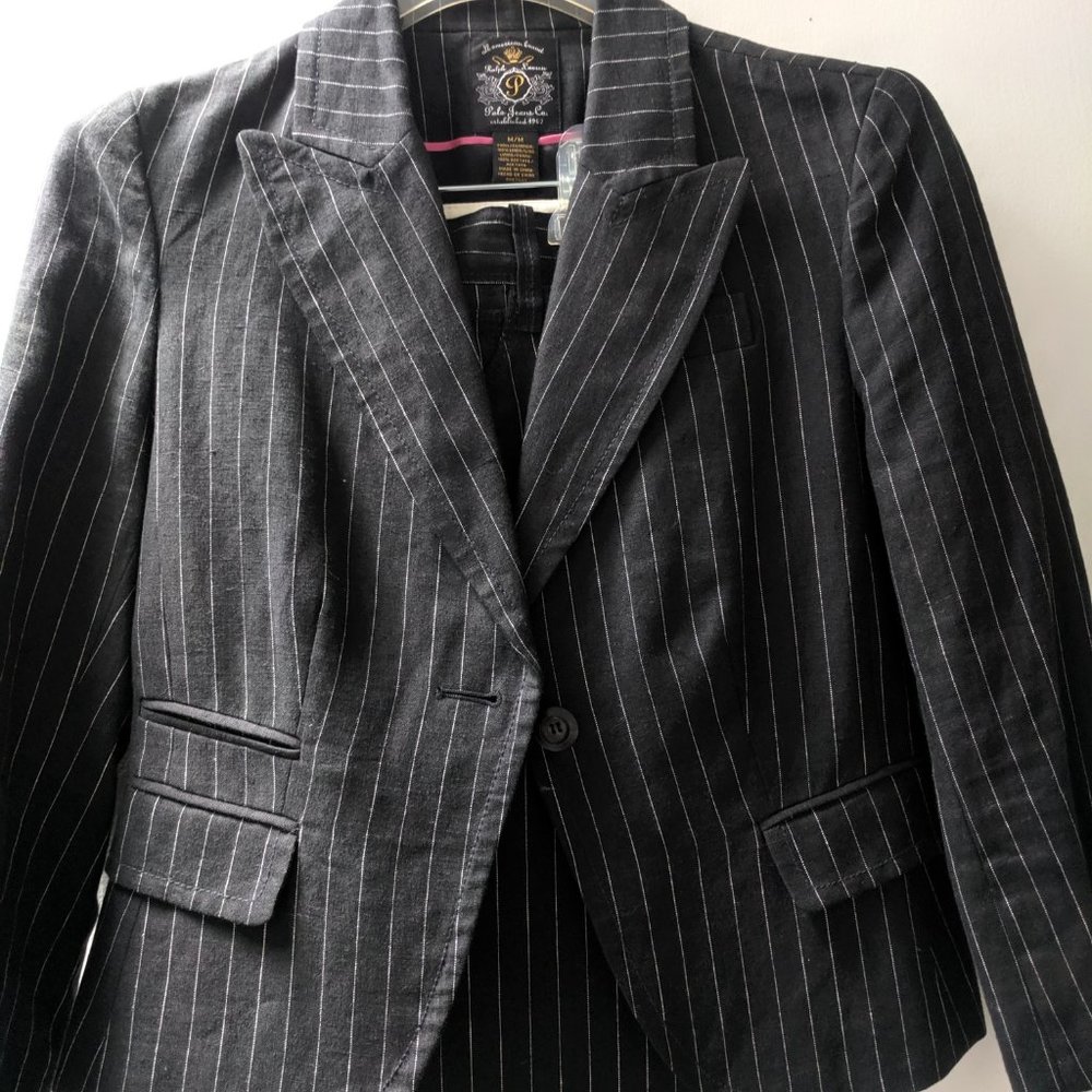 Ralph Lauren Black Pinstripe Pantsuit - Picture 2 of 3